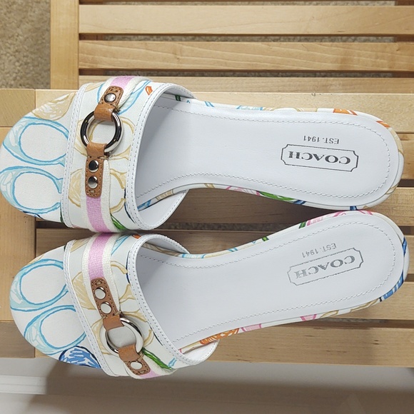Coach🤍🩷💙💚Fionah Wedge Sandals, 10 M 🆕 - Picture 9 of 14